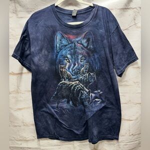 Wolf‎ pack tie dye tshirt size large Gildan tag